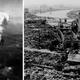 The atomic mushroom cloud over Hiroshima, and the ruins of the Hiroshima Prefectural Industrial Promotion Hall. (US Air Force; Hiroshima Peace Memorial Museum)
